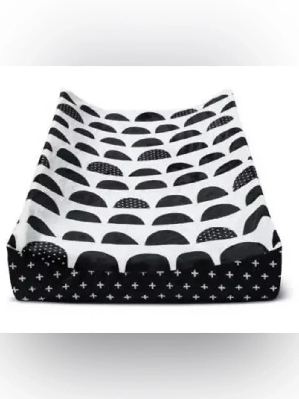 Cloud Island Modern Black & White cross Changing Pad Cover